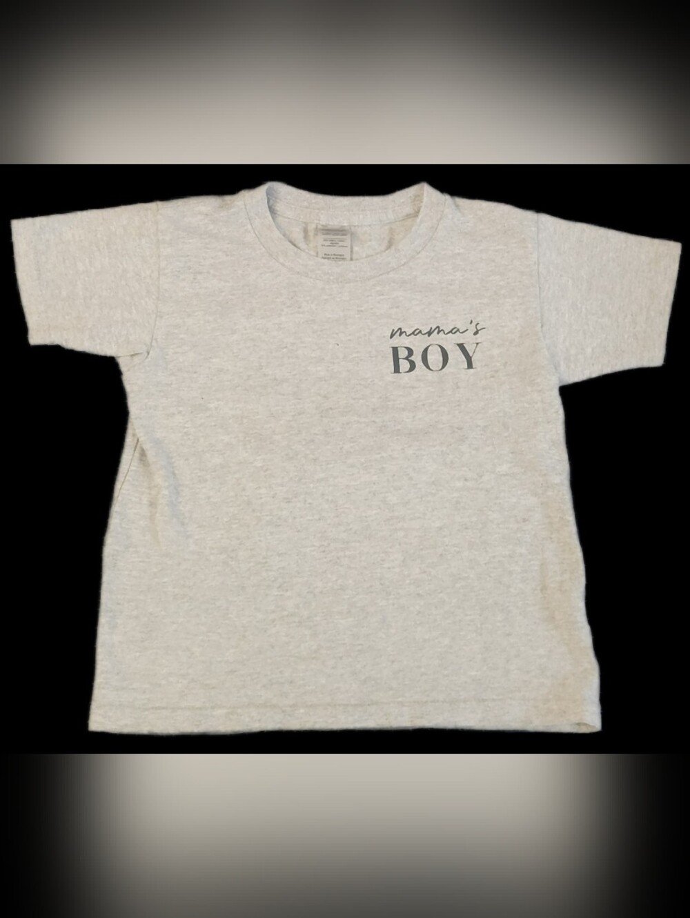 #KCB87 Mama's Boy White Heather Kids Tee